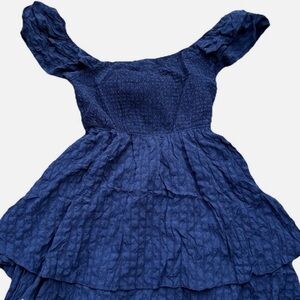 Simply Southern Girls' Navy Blue Tiered Dress